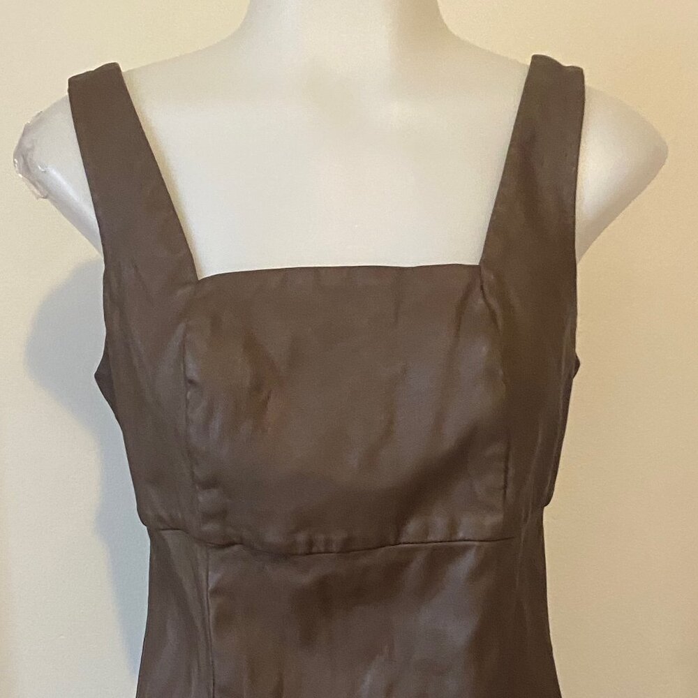 The Drop Brown Faux Leather Dress